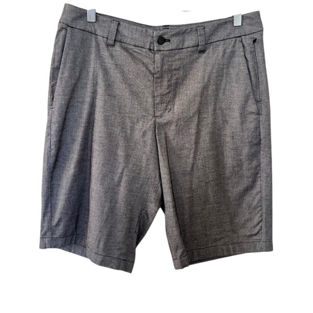 Lululemon Men's Commission Classic-Fit Short 32 Gray 11" Inseam Qwick Oxford